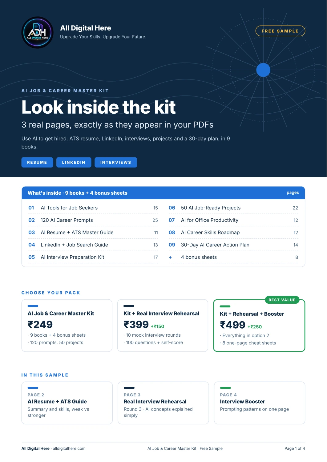 AI Job & Career Master KIT sample PDF — page 1 of 4