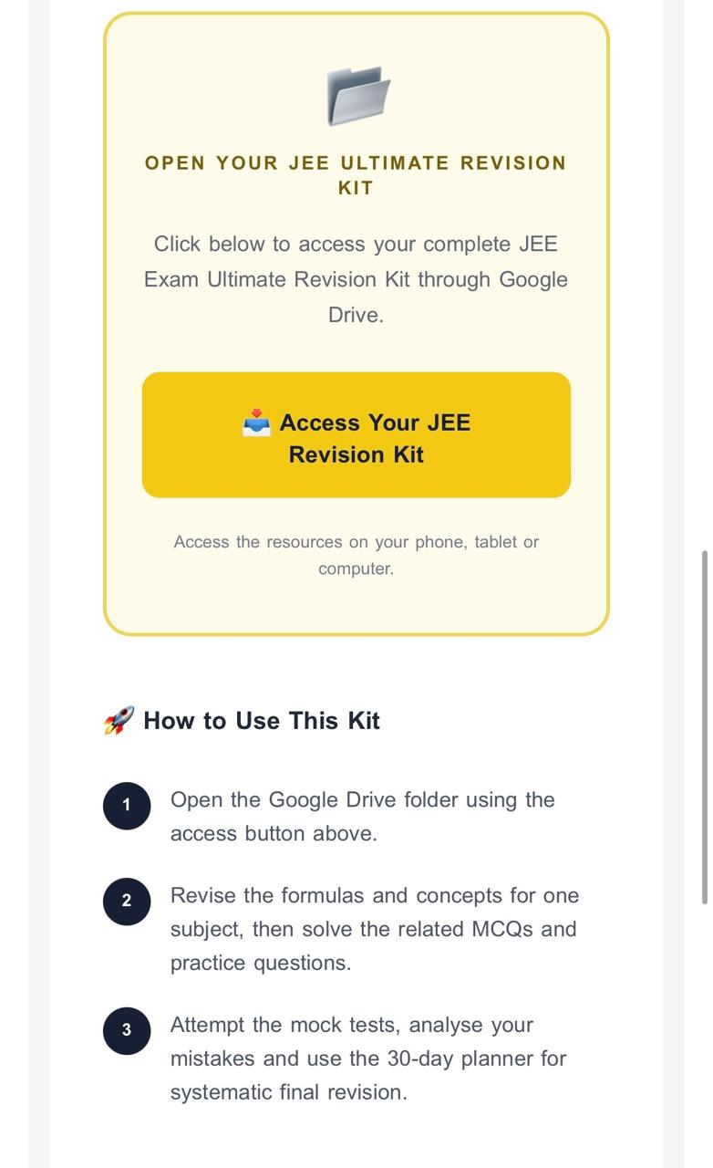 JEE product delivery email