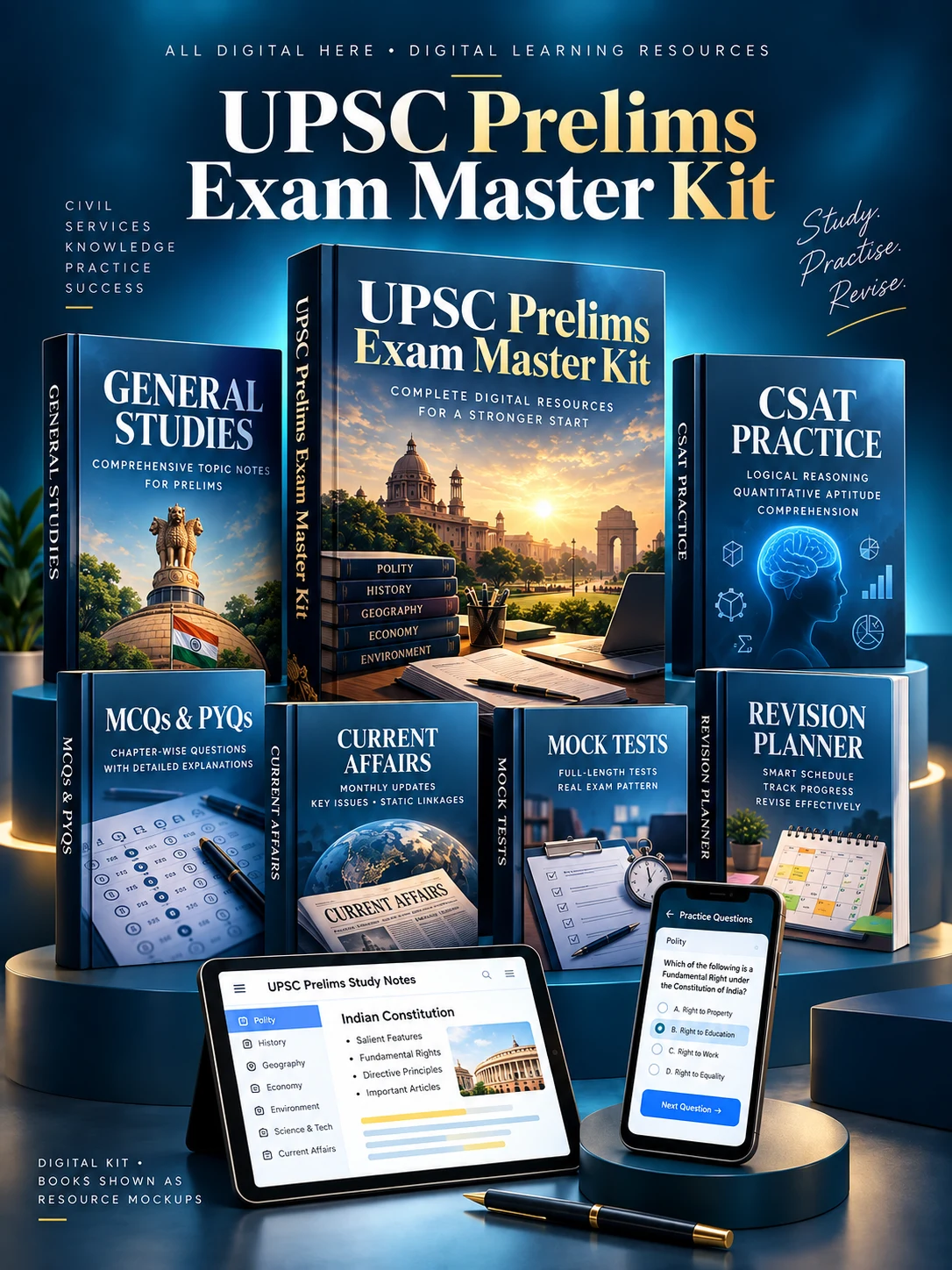 UPSC Prelims Exam Master Kit digital bundle presentation