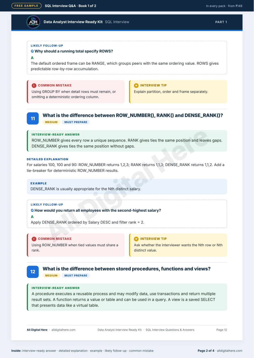 SQL Interview Guide sample PDF — page 2 of 4