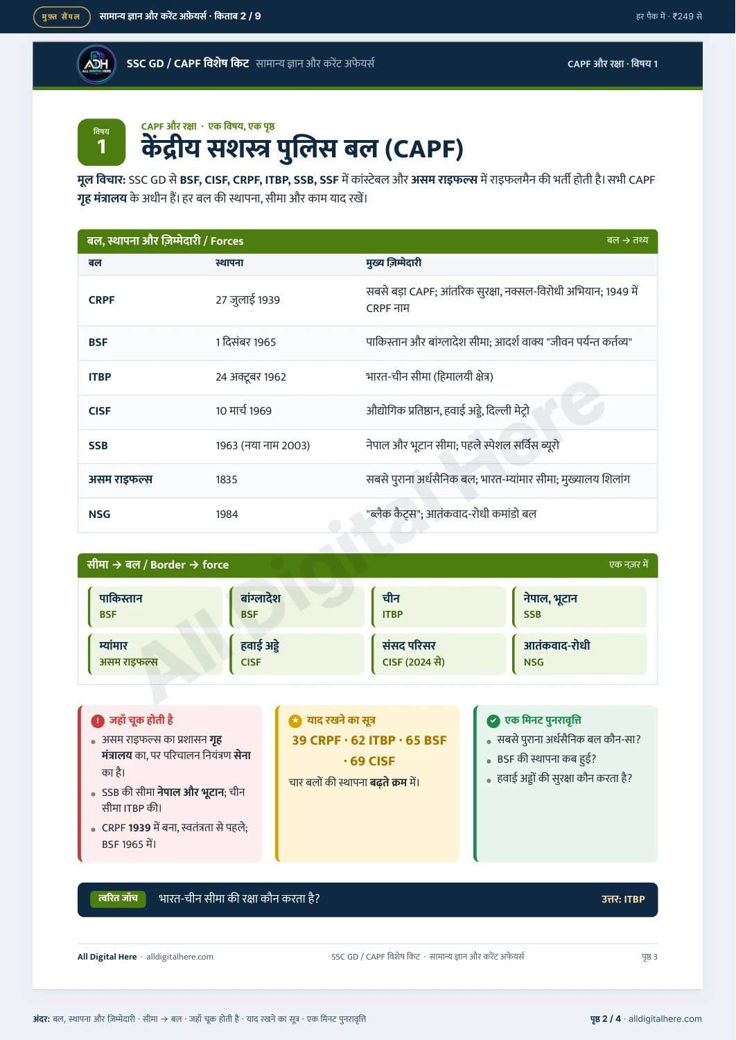SSC GD / CAPF Special Kit sample PDF — page 2 of 4